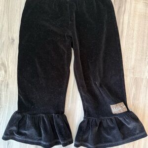 Matilda Jane Black Velvet Ruffle Leggings